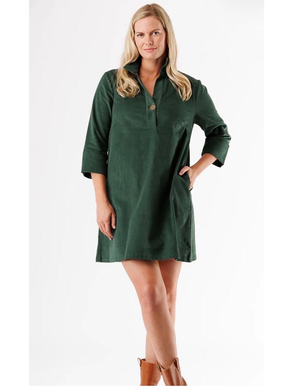 Smith and Quinn Sophia Vine Dress Size Small Green Corduroy